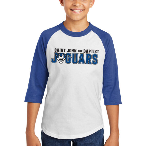 Sport Tek Youth Colorblock Raglan Jersey - Printed Logo Thumbnail