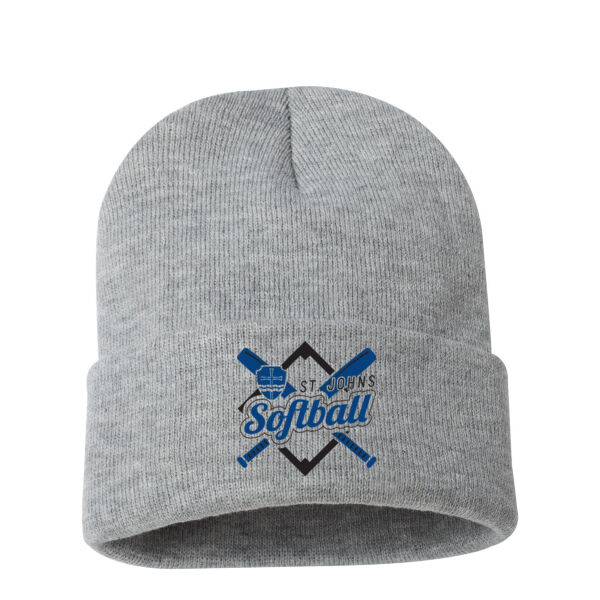 Sportsman 12" Solid Cuffed Beanie - Embroidered Logo Thumbnail