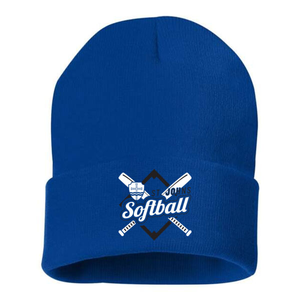 Sportsman 12" Solid Cuffed Beanie - Embroidered Logo Thumbnail